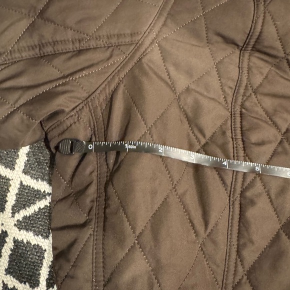 Barbour Millfire Diamond- Quilted Jacket. Brown/olive color.  Size 14. - Picture 11 of 12